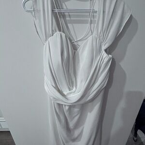 CITY CHIC Fine Frill Maxi Dress In Ivory  Elegant M/18W Formal Evening Bride